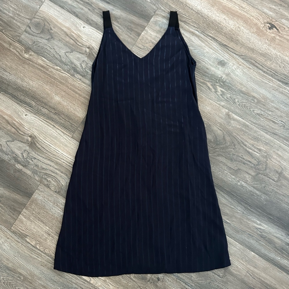 Rag and bone navy blue satin oversized shift tank dress size XXS
